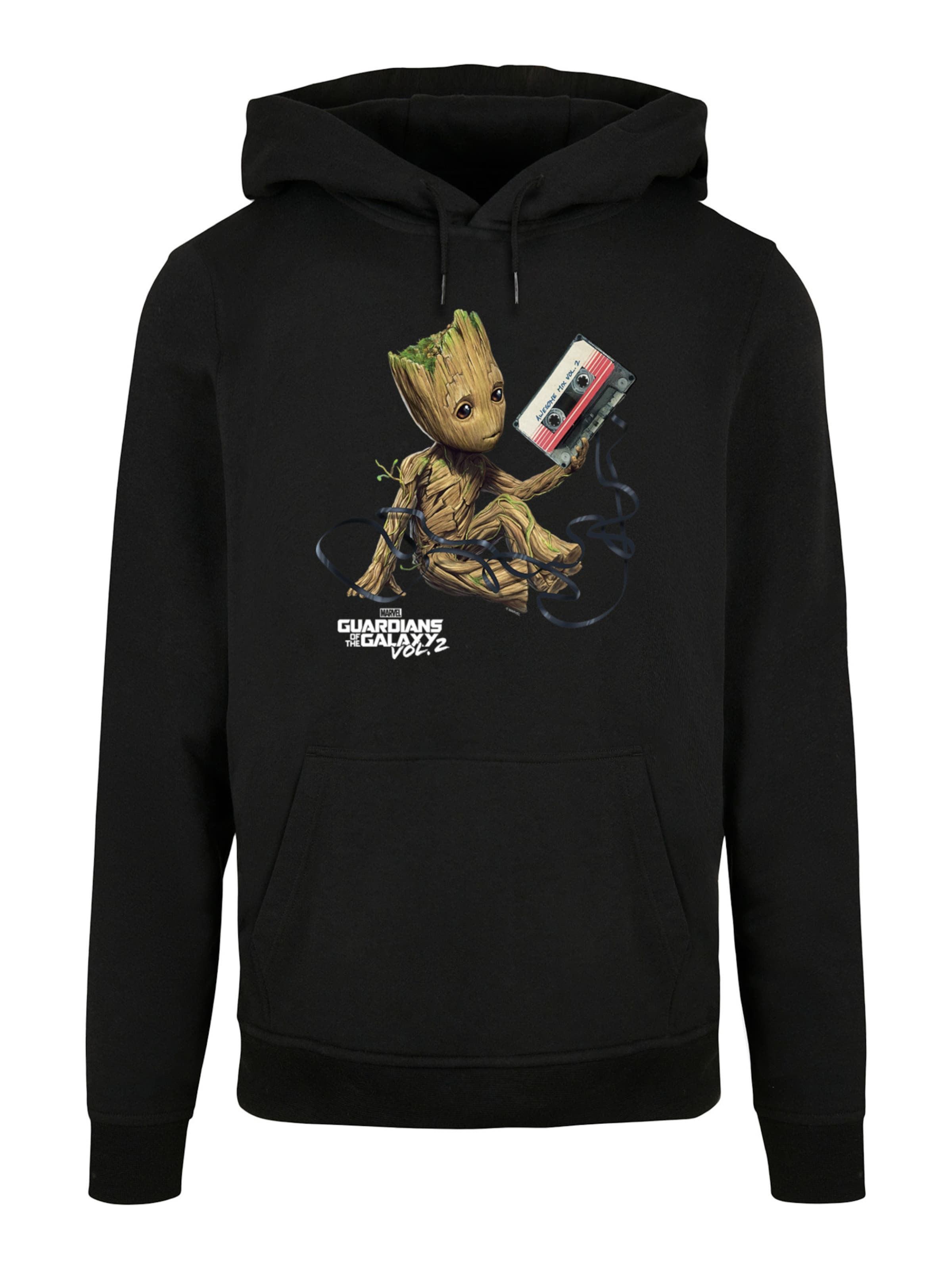 Sweat-shirt 'Marvel Guardians Of The Galaxy Vol2 Groot Tape' F4NT4STIC en noir : devant