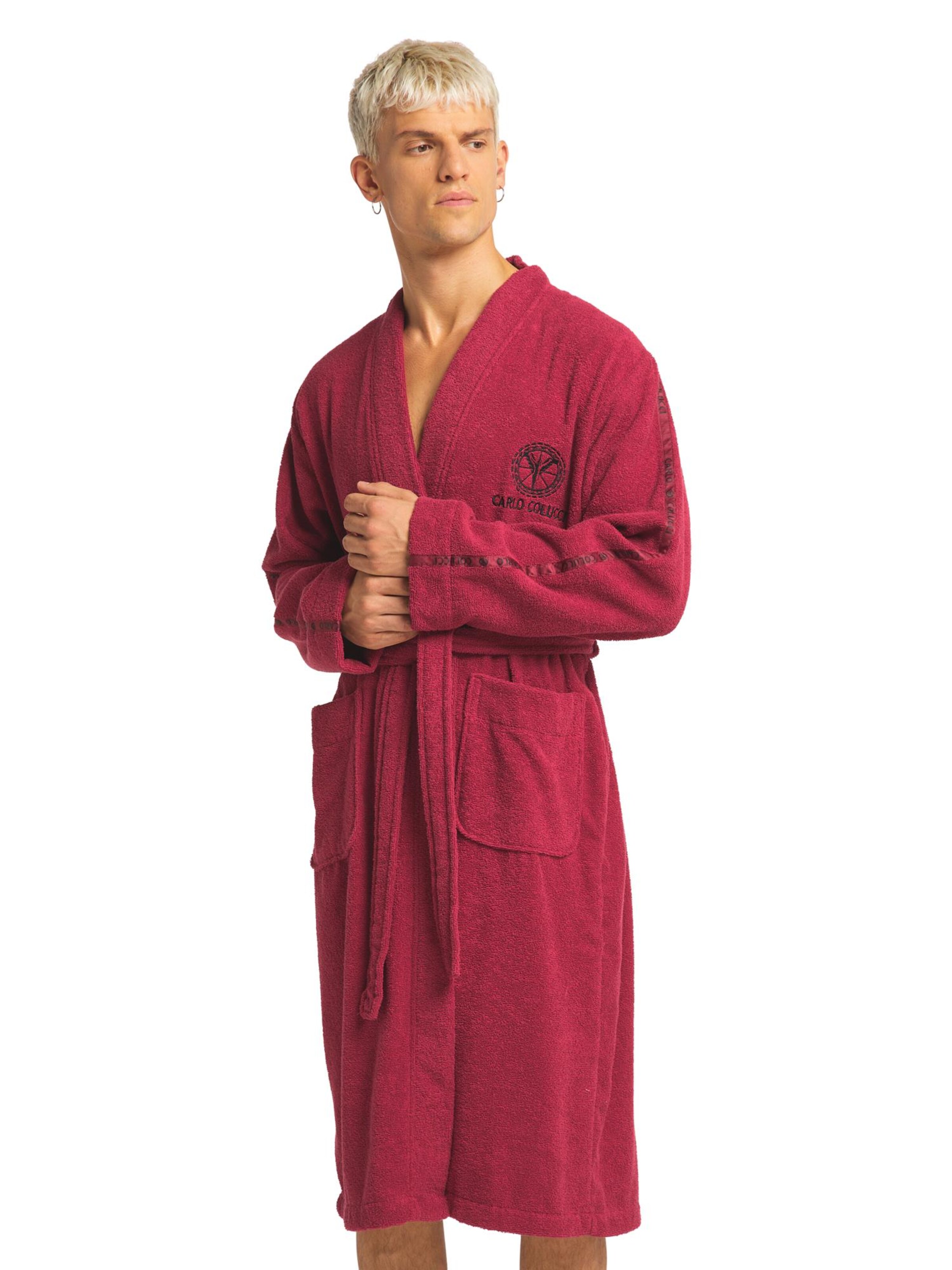 Carlo Colucci Badjas kort in Rood: voorkant