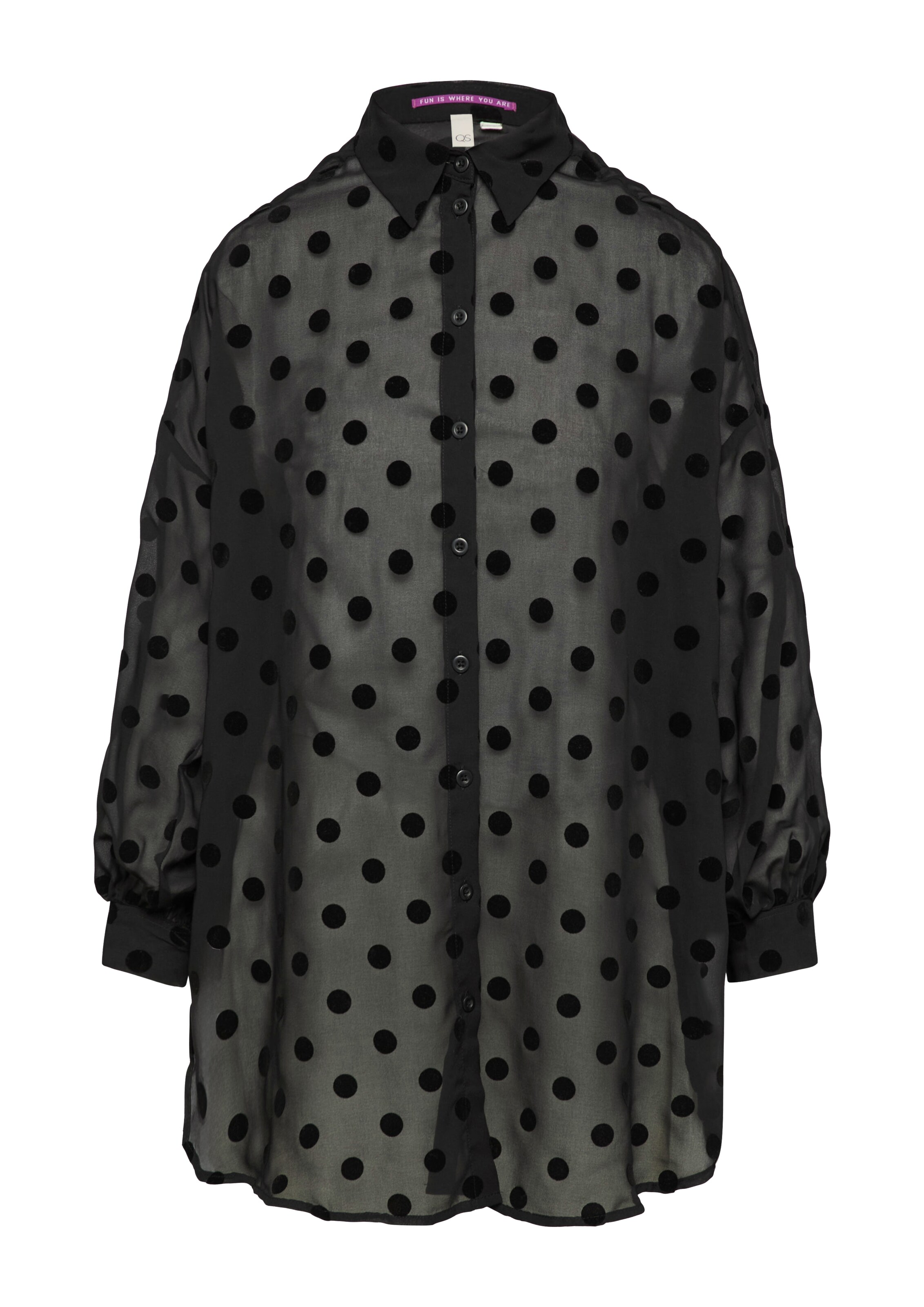 QS Blouse in Zwart: voorkant