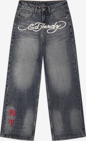 Baggy Jean 'Tattoo City Tiger' Ed Hardy en noir : devant