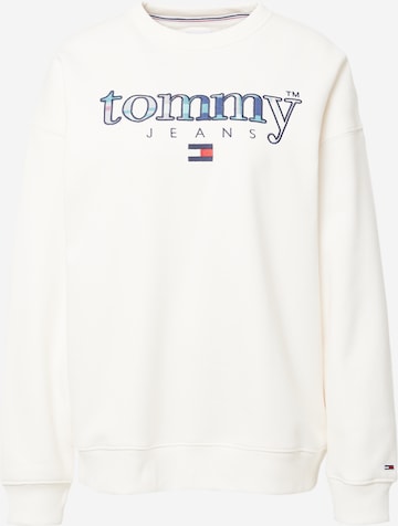 Tommy Jeans Mikina – bílá: přední strana