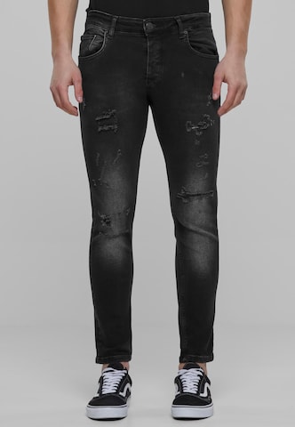 2Y Premium Slimfit Jeans in Zwart: voorkant