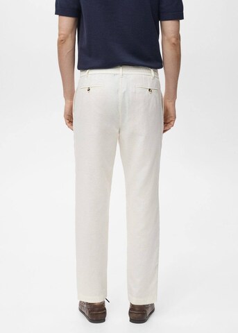 MANGO MAN Regular Pleat-Front Pants 'Romelino' in White