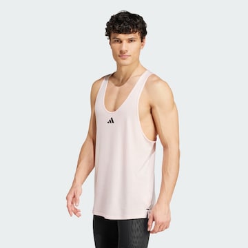 T-Shirt fonctionnel 'Workout Stringer' ADIDAS PERFORMANCE en rose : devant