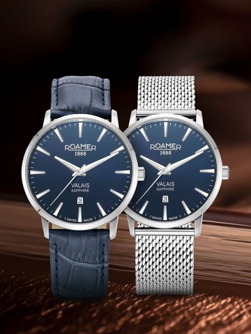 Roamer Analoog horloge 'Date watch Valais Gents Interchangeable Box Set' in Blauw