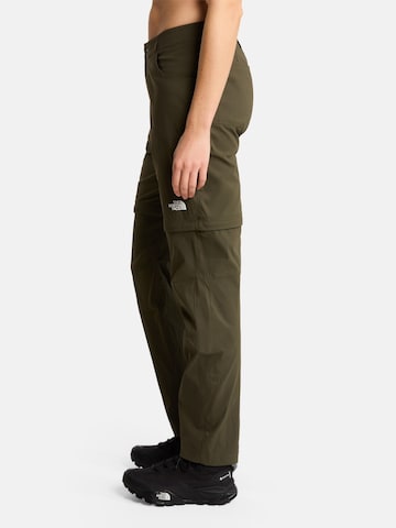 Regular Pantaloni 'W EXPLORATION REG STRAIGHT CONVERTIBLE P' de la THE NORTH FACE pe verde
