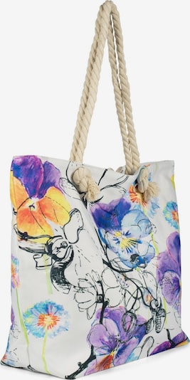 styleBREAKER Strandtasche 'Strandtasche Veilchen Muster' in One Size in lila, Produktansicht