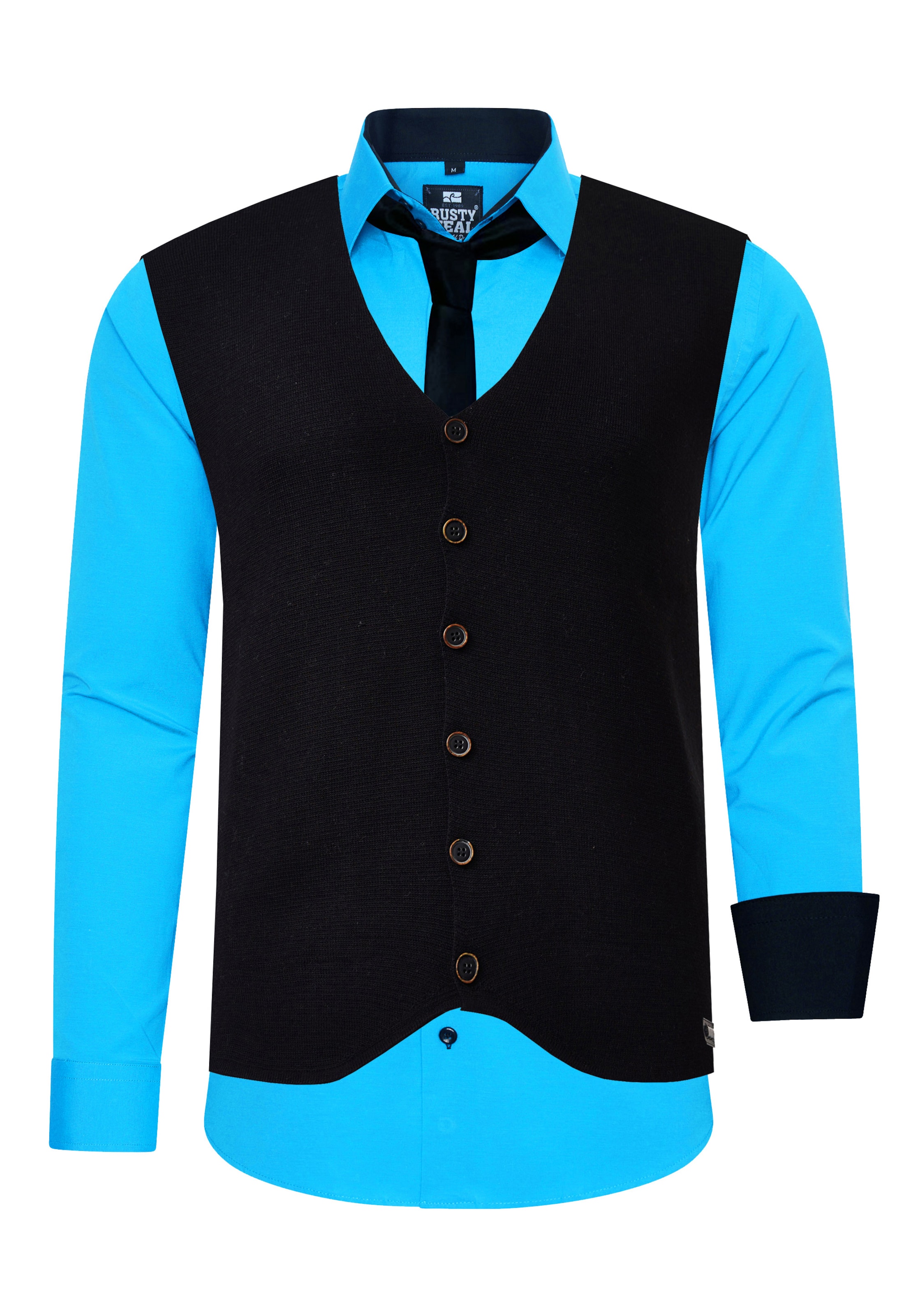 Rusty Neal Hemd in Blau: Vorderseite