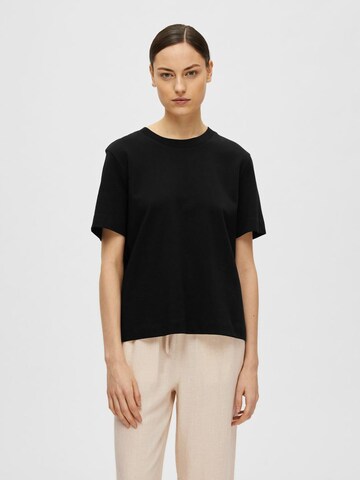 T-shirt SELECTED FEMME en noir : devant