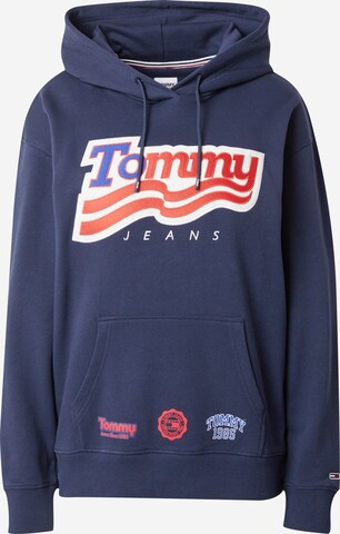 Tommy Jeans Mikina – modrá: přední strana