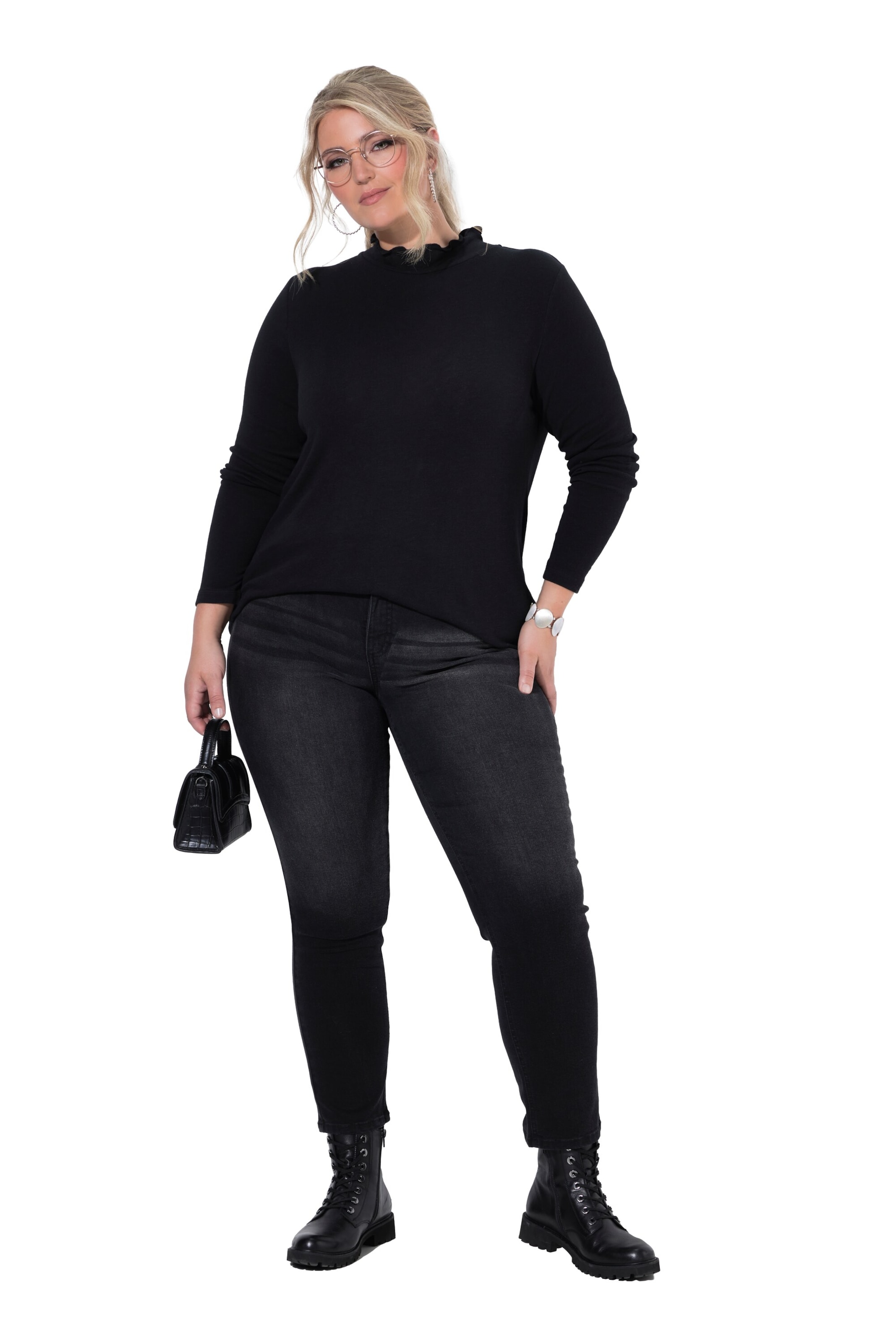 MIAMODA Regular Jeans in Zwart: voorkant