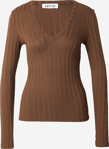 EDITED Shirt 'Elin' in Brown: front