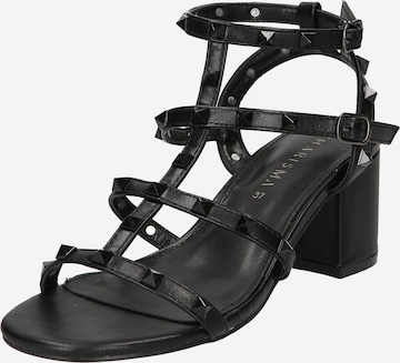 Kharisma Strap Sandals in Black: front
