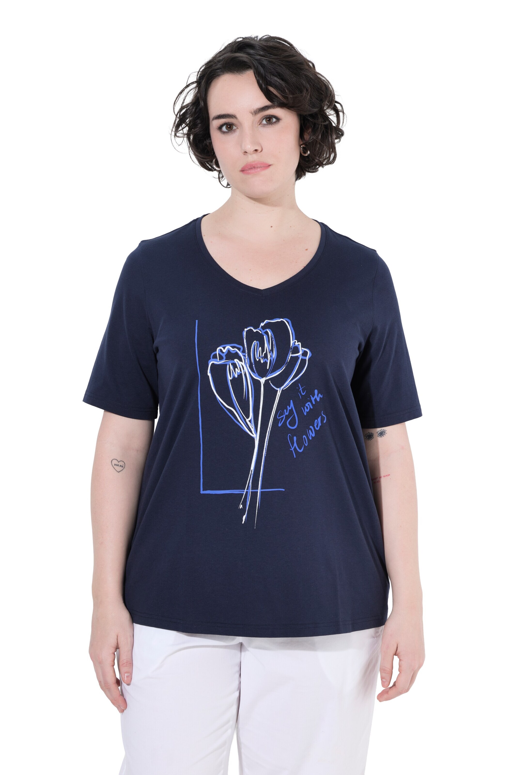 Ulla Popken Shirt in Blau: Vorderseite