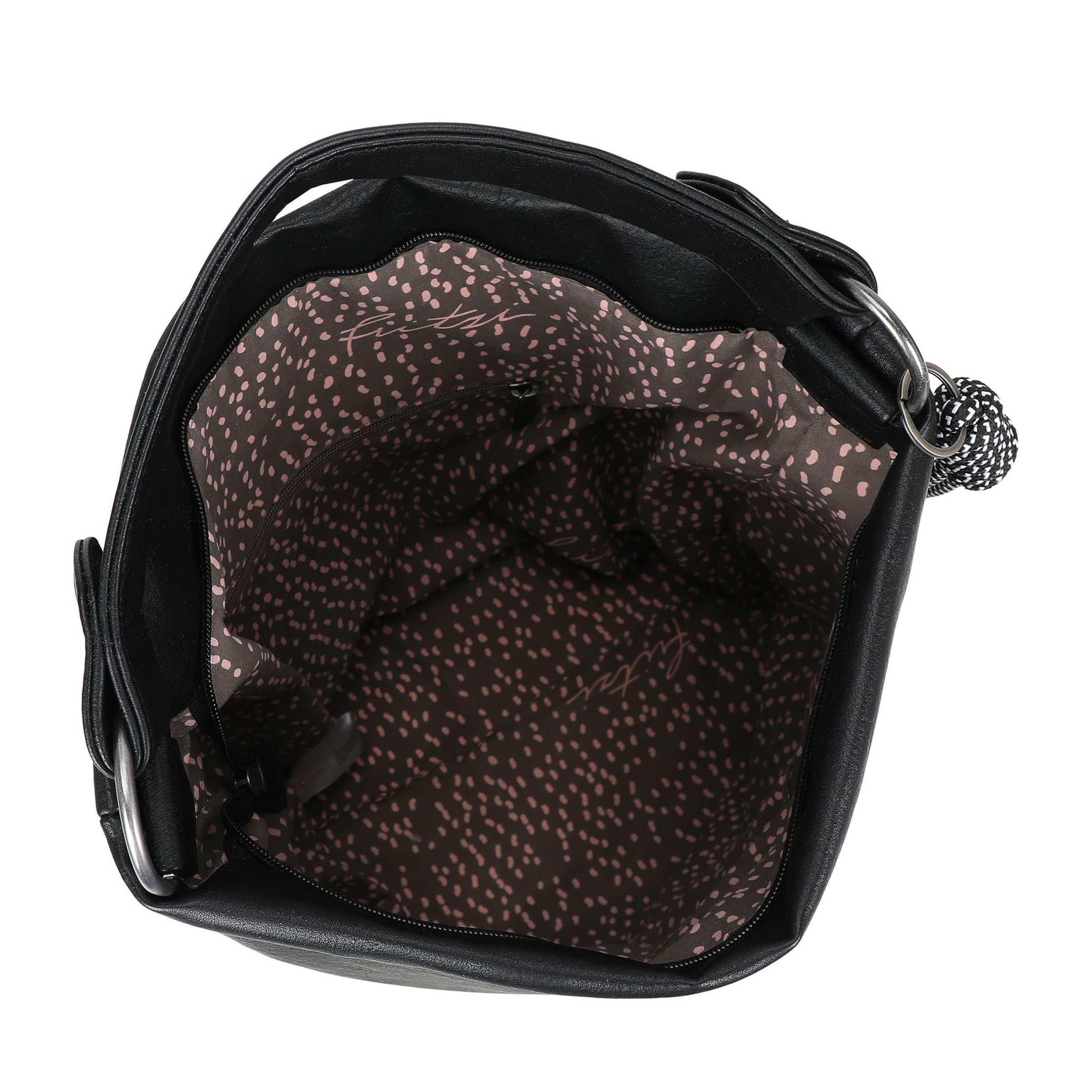 Borsa a sacco 'Lou' di Fritzi aus Preußen in nero