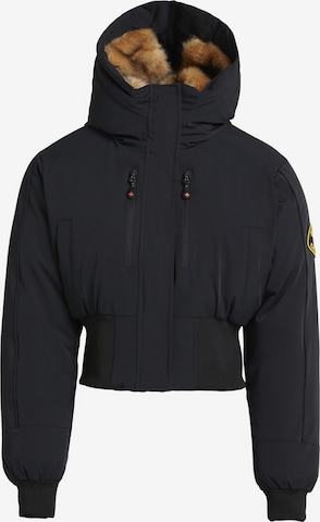 Zavetti Canada W OSSANI SPLIT HOOD CROP PUFFER BOMBER JACKET ' ' in Schwarz: Vorderseite