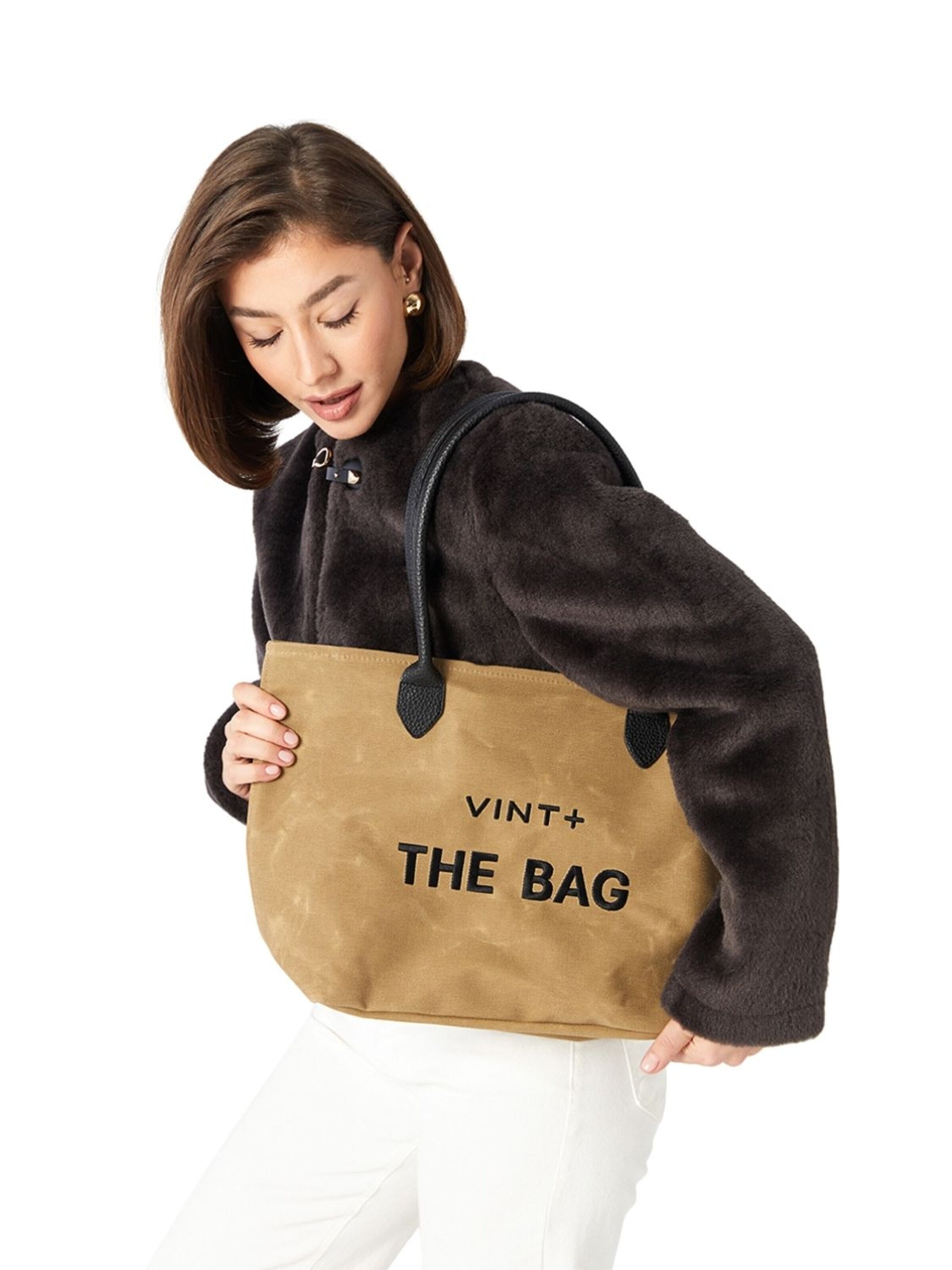 VINT+ - Bolso de mano 'Fine Bag Big' en beige