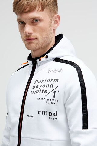 CAMP DAVID Zip-Up Hoodie in White