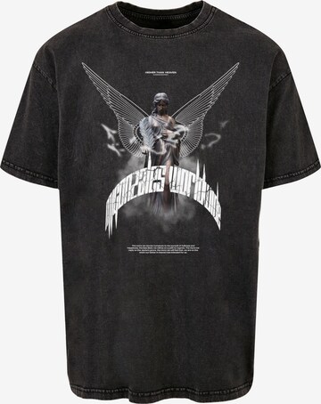 MJ Gonzales Shirt ' HIGHER THAN HEAVEN white V.1' in Black: front