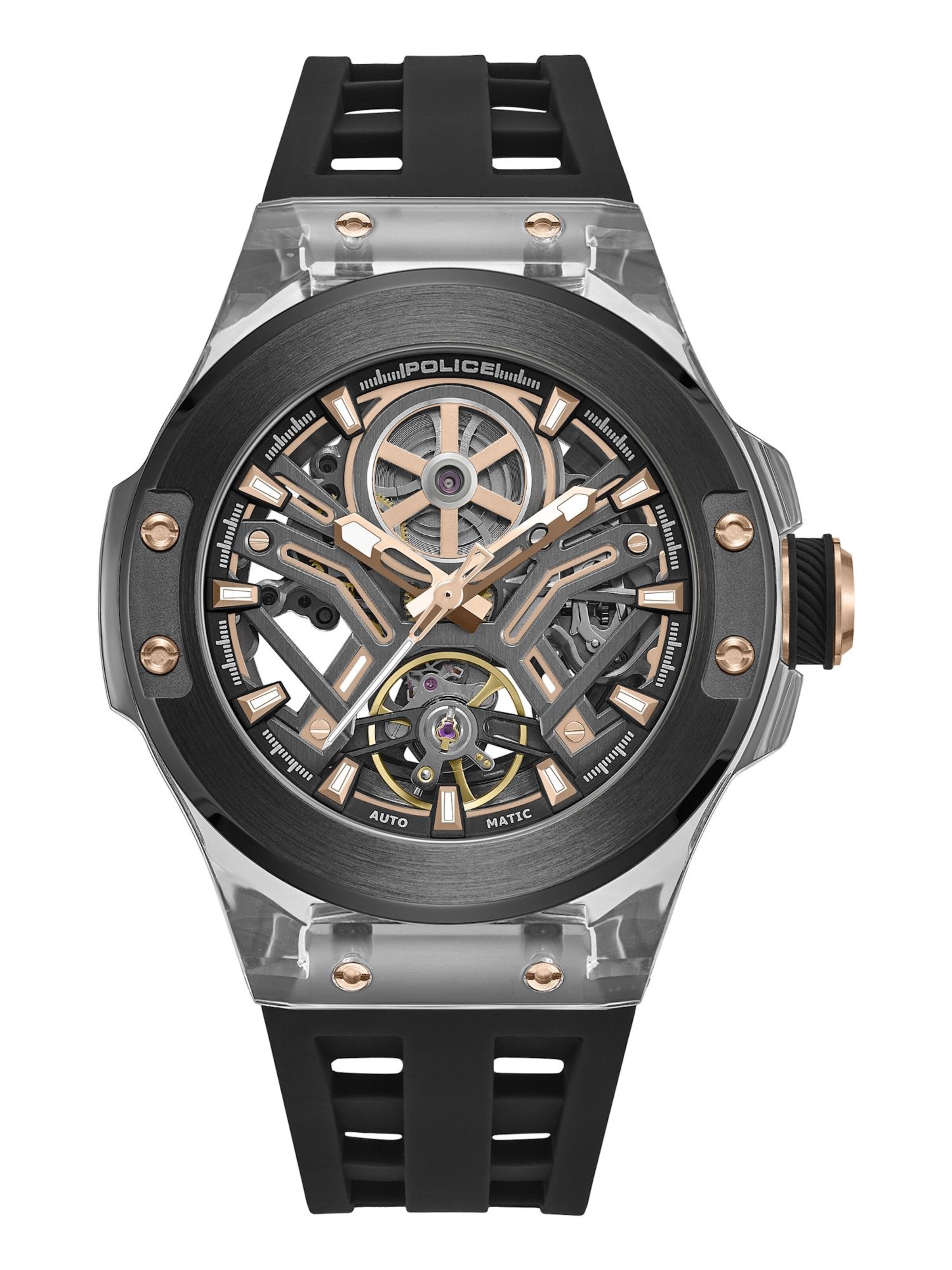 POLICE Analog watch 'Cyclone' in Black: front