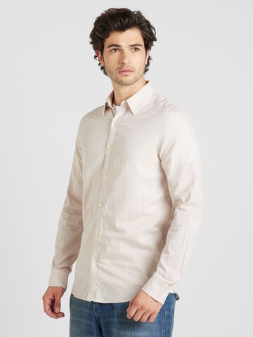 GUESS Regular Fit Hemd 'SUNSET' in Beige: Vorderseite
