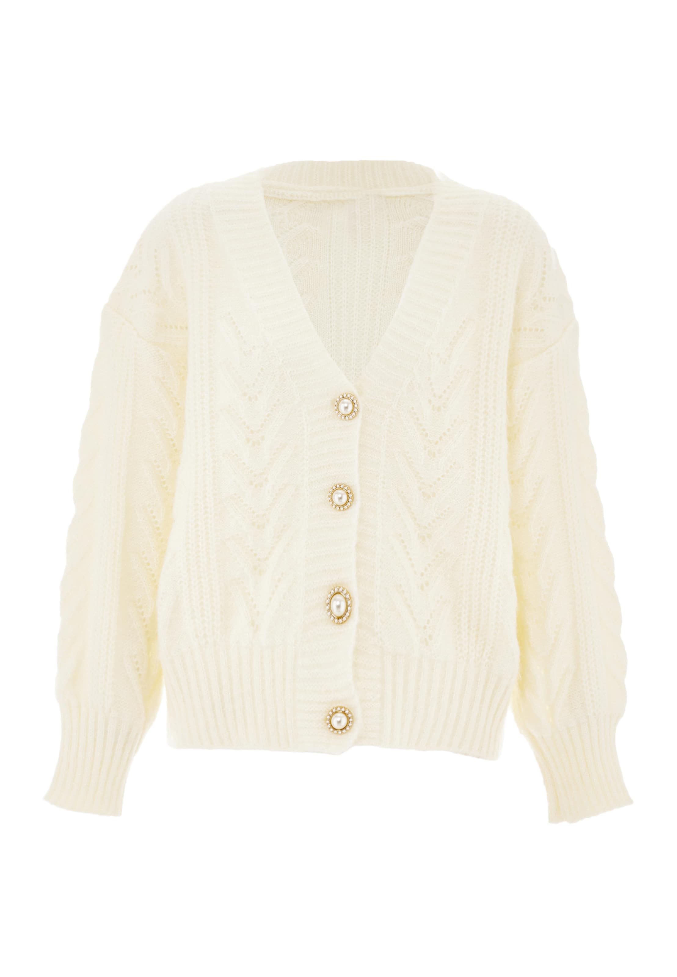 IMMY Strickjacke in Weiß: Vorderseite