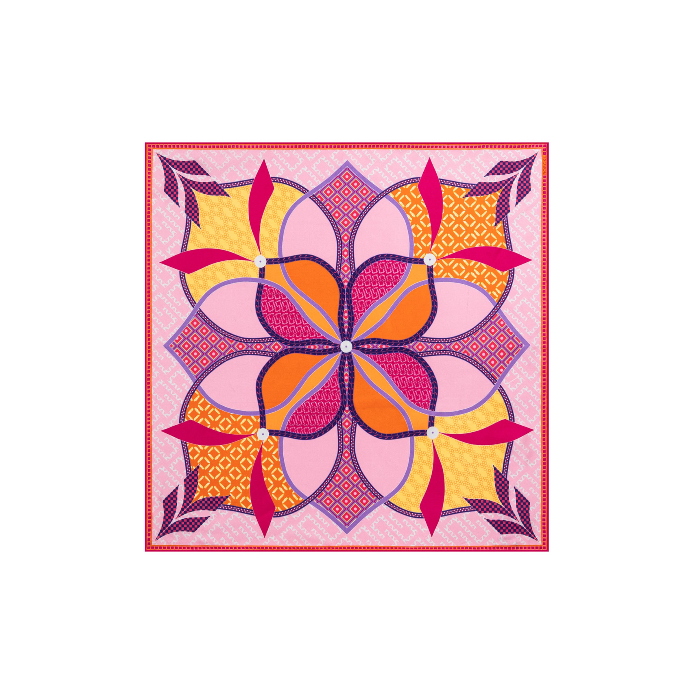 Foulard 'FLOWER  MANDALA NICKY' Roeckl en rose : devant