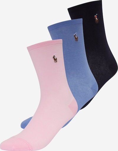 Polo Ralph Lauren Chaussettes en bleu marine / bleu fumé / rose, Vue avec produit