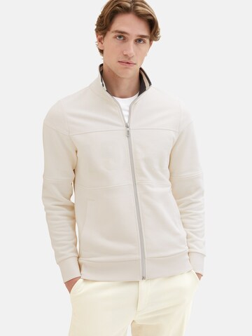 TOM TAILOR Sweat jacket in Beige