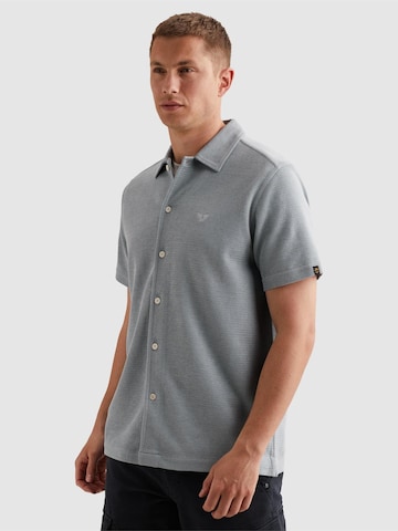 PME Legend Regular fit Overhemd 'Shirt with short sleeves in interlock jersey' in Blauw