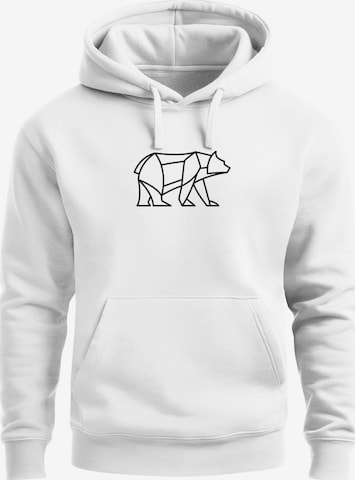 Neverless Sweatshirt 'Bär Lineart Polygon' in White: front