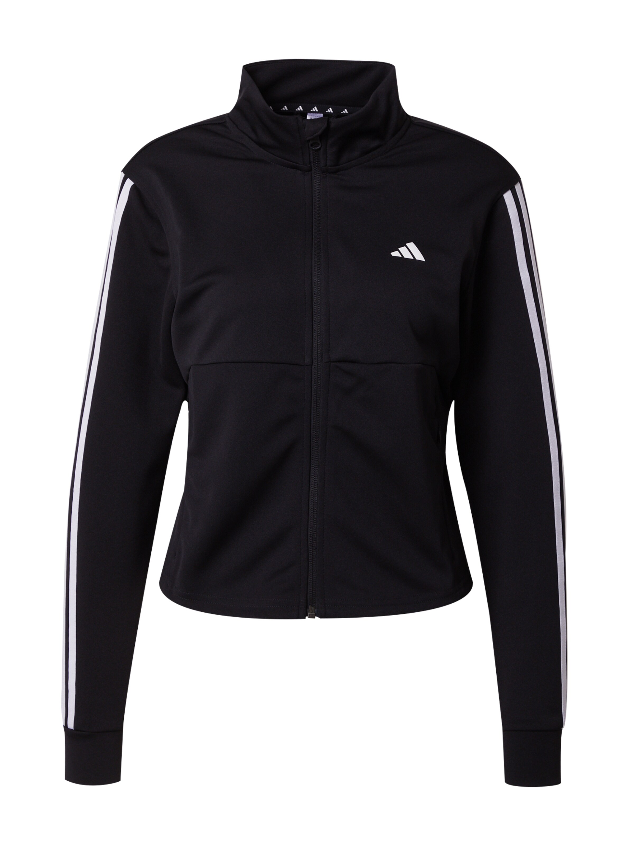 ADIDAS PERFORMANCE Sports sweat jacket 'Train Essentials 3-Stripes' in Black: front