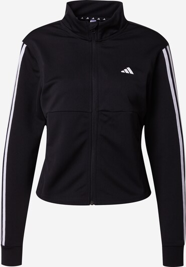 ADIDAS PERFORMANCE Athletic Zip-Up Hoodie 'Train Essentials 3-Stripes' in Black / White, Item view