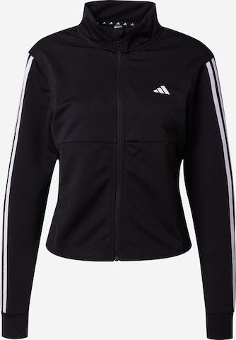 ADIDAS PERFORMANCE Bluza rozpinana sportowa 'Train Essentials 3-Stripes' w kolorze czarny: przód