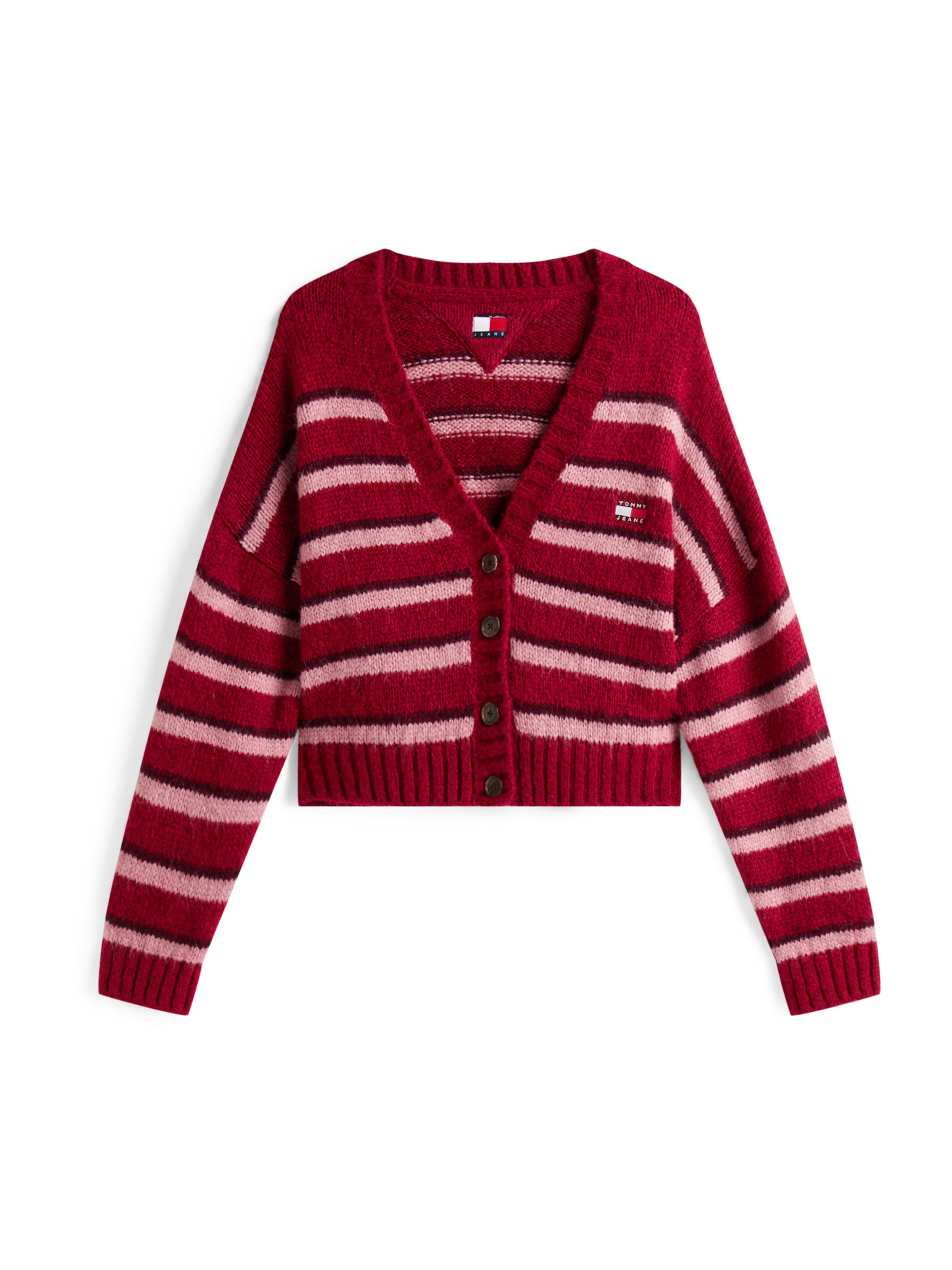 Tommy Jeans Strickjacke in Rot: Vorderseite