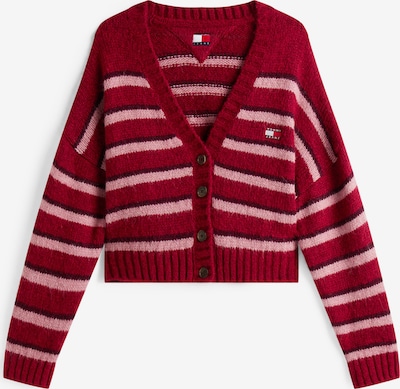 Kardiganas iš Tommy Jeans, spalva – rožių spalva / raudona / juoda, Prekių apžvalga
