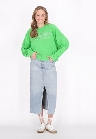 MYMO Sweatshirt 'Back To School' in Groen