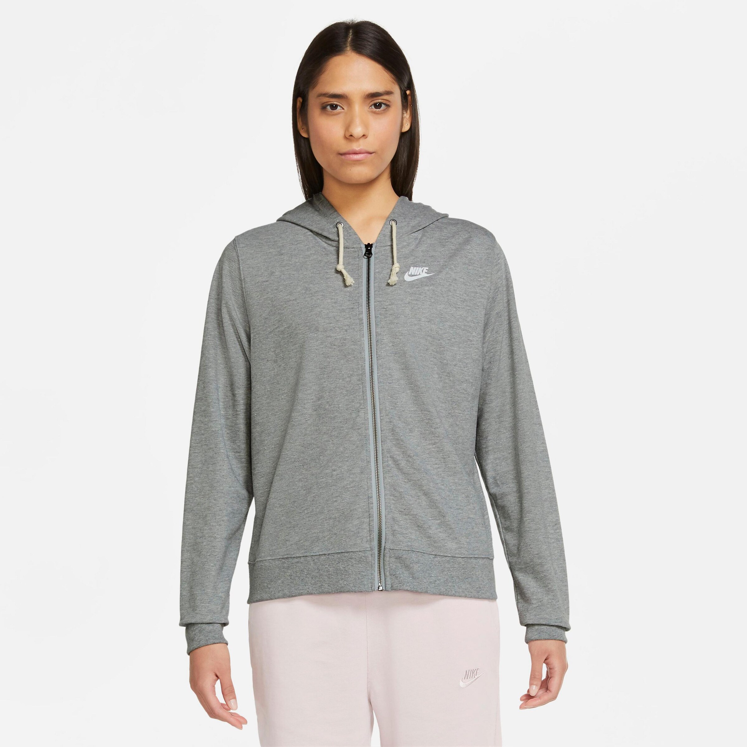 Frauen Sweat Nike Sportswear Sweatjacke 'GYM VINTAG EASY' in Graumeliert - MN41634 Frauen Sweat Nike Sportswear Sweatjacke 'GYM VINTAG EASY' in Graumeliert - MN41634