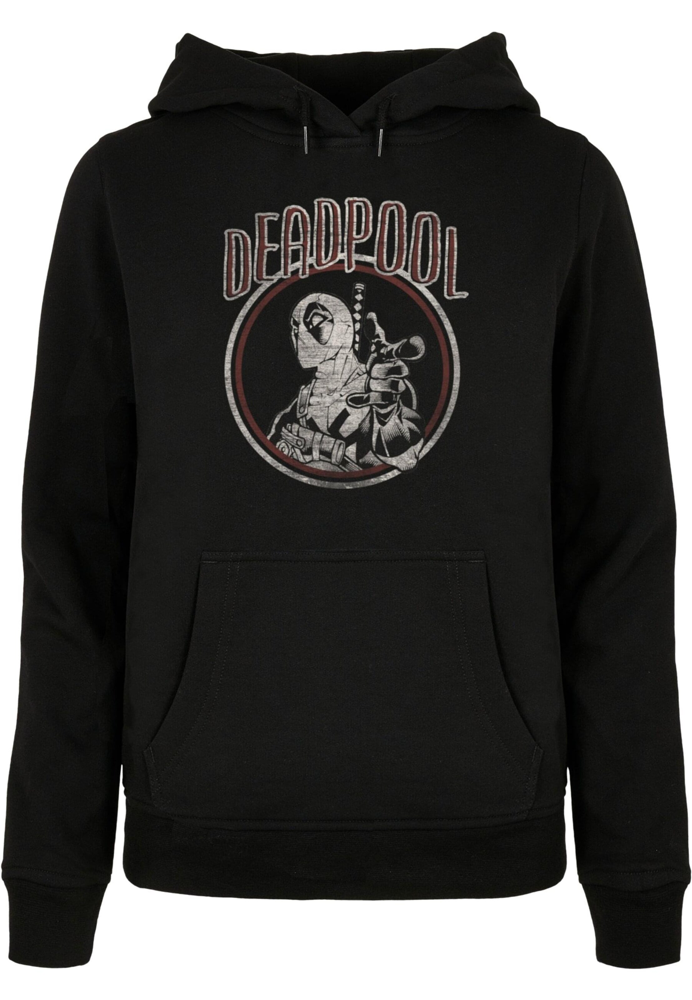ABSOLUTE CULT Sweatshirt 'Deadpool - Vintage Circle' in Schwarz: Vorderseite