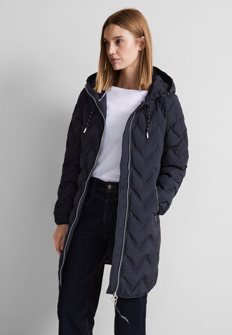 STREET ONE Between-Seasons Coat in Blue: front