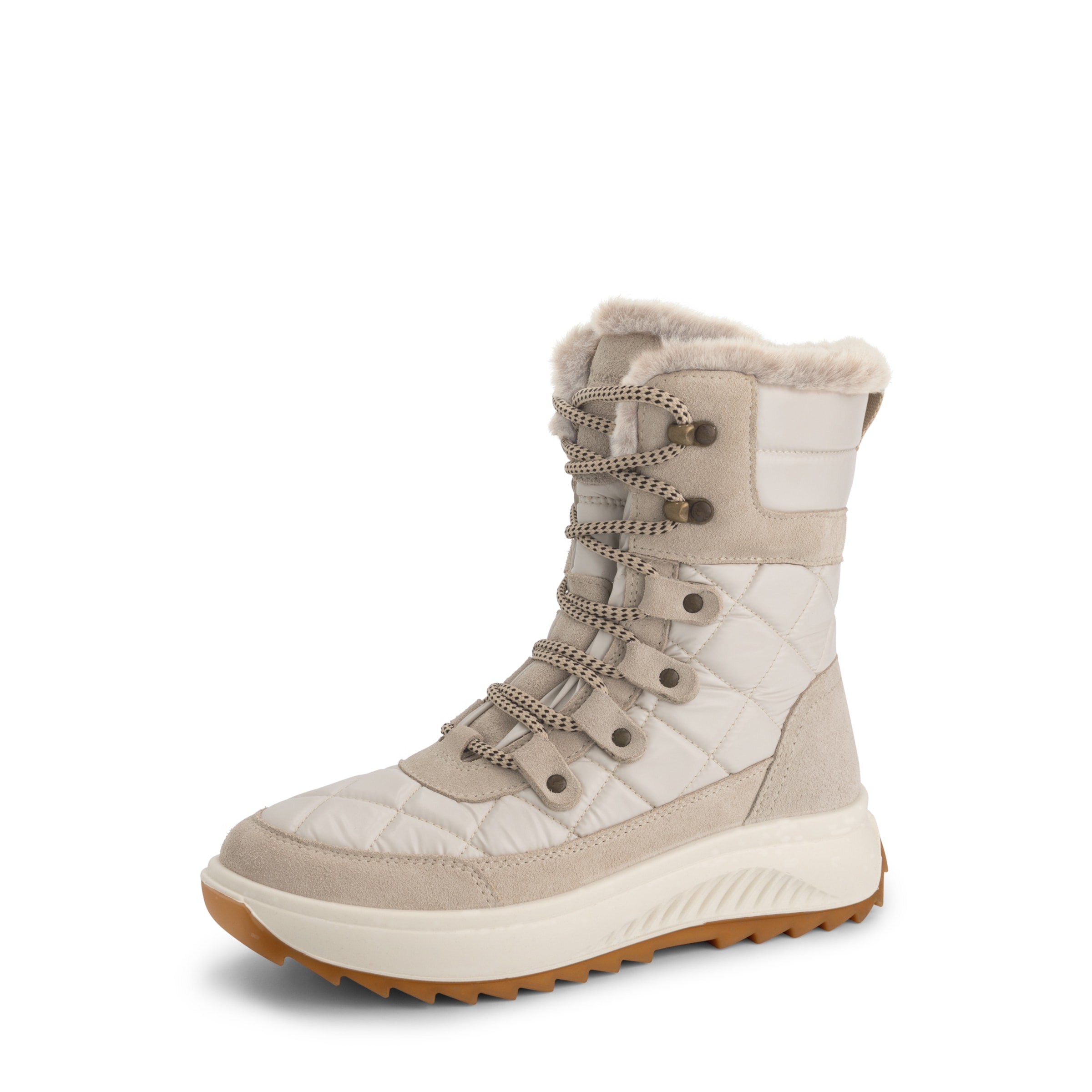 Bottes à lacets 'Davos' Travelin en beige : devant