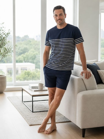 zd ZERO DEFECTS Pyjama kort 'Bruma' in Blauw