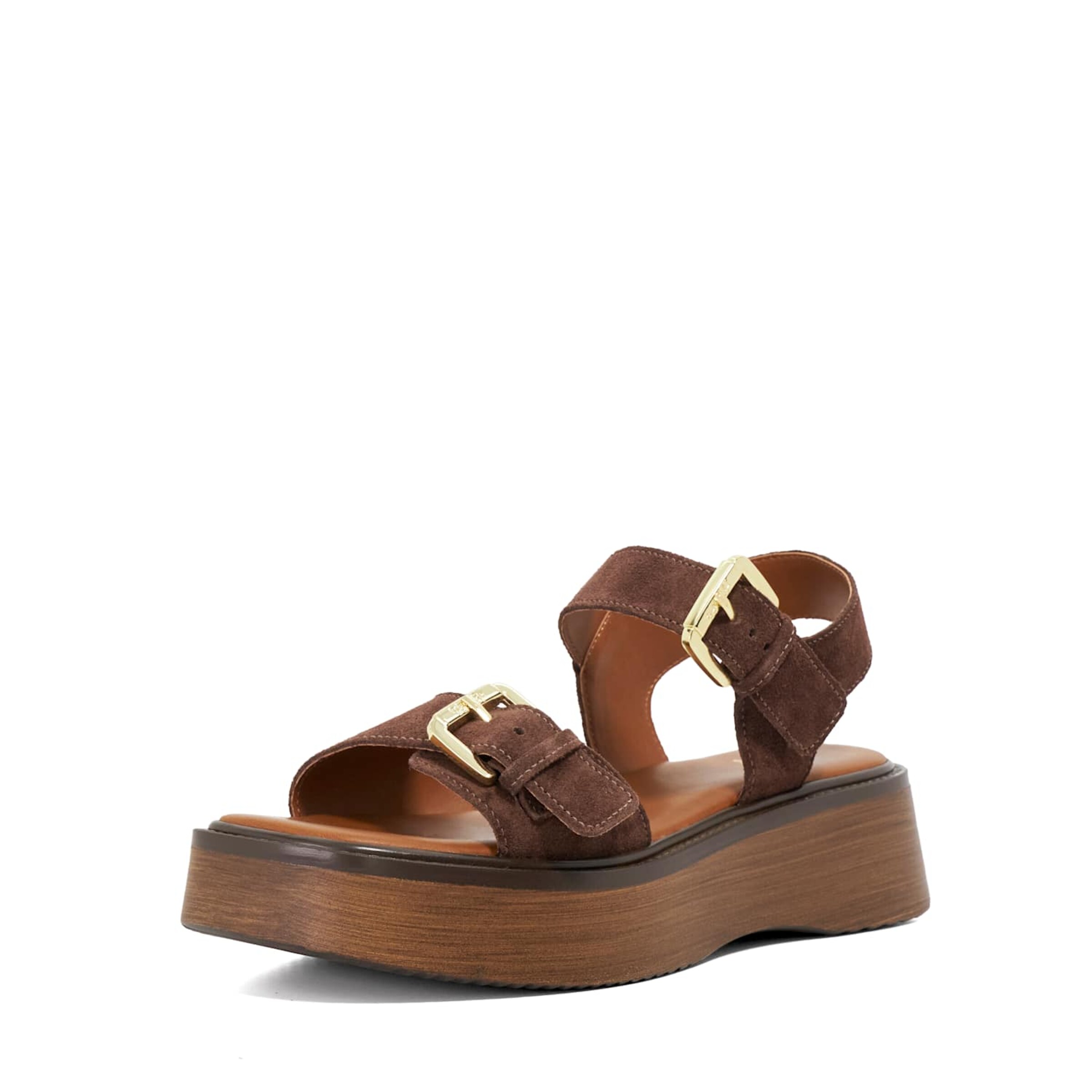 Sandales Dune LONDON en marron : devant