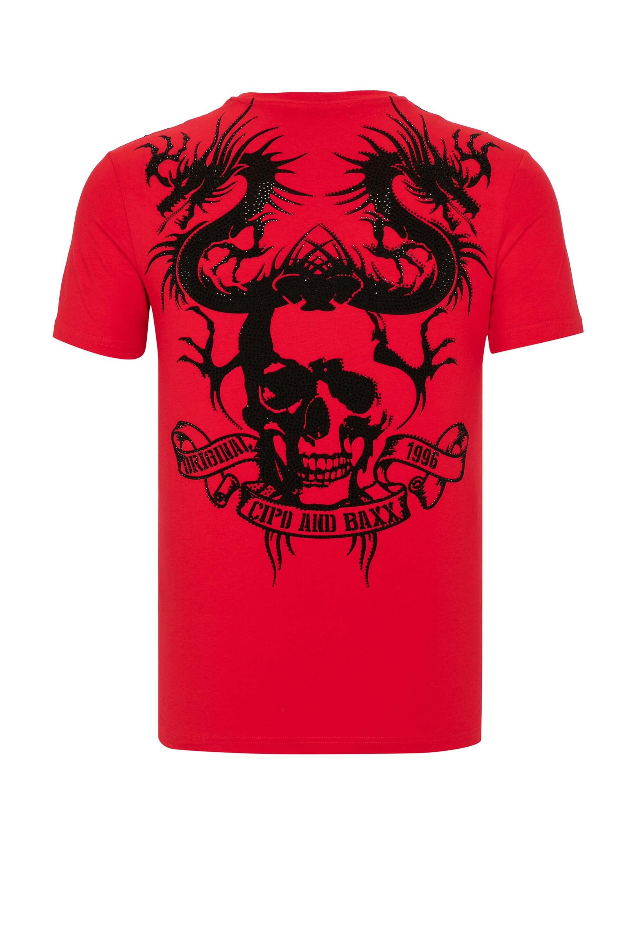 CIPO & BAXX Shirt 'Yakuza Dragon' in Rood