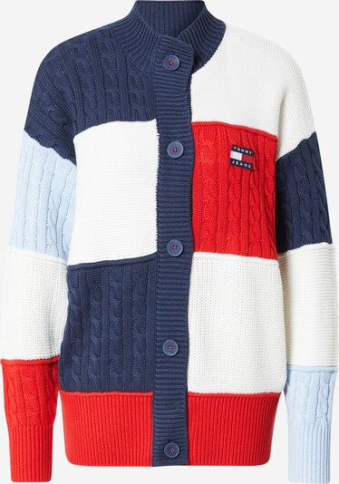 Tommy Jeans Oversized Cardigan in Light blue / Dark blue / bright red / White, Item view