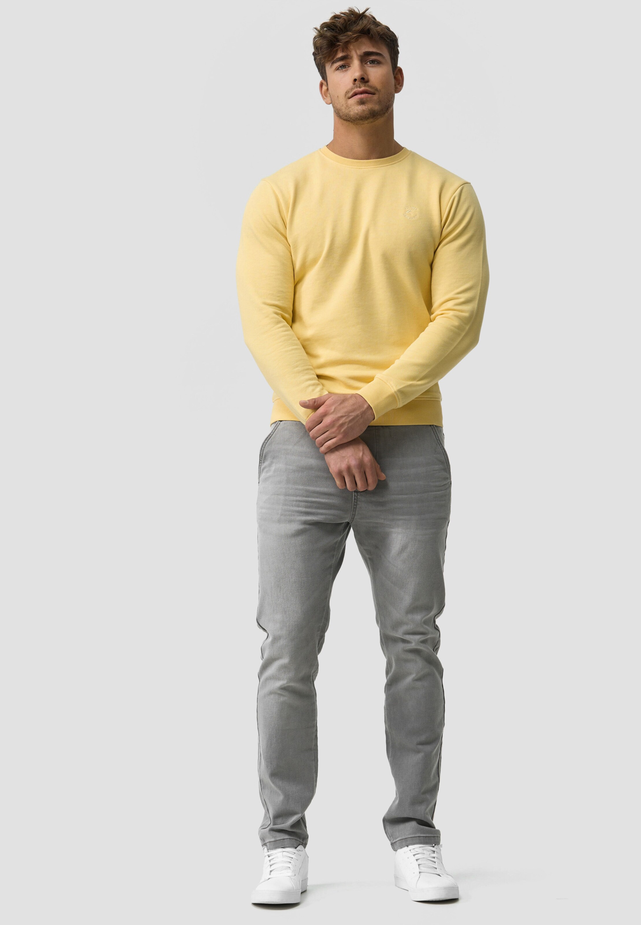 Männer Große Größen INDICODE JEANS Sweatshirt 'Holt' in Gelb - LF84620
