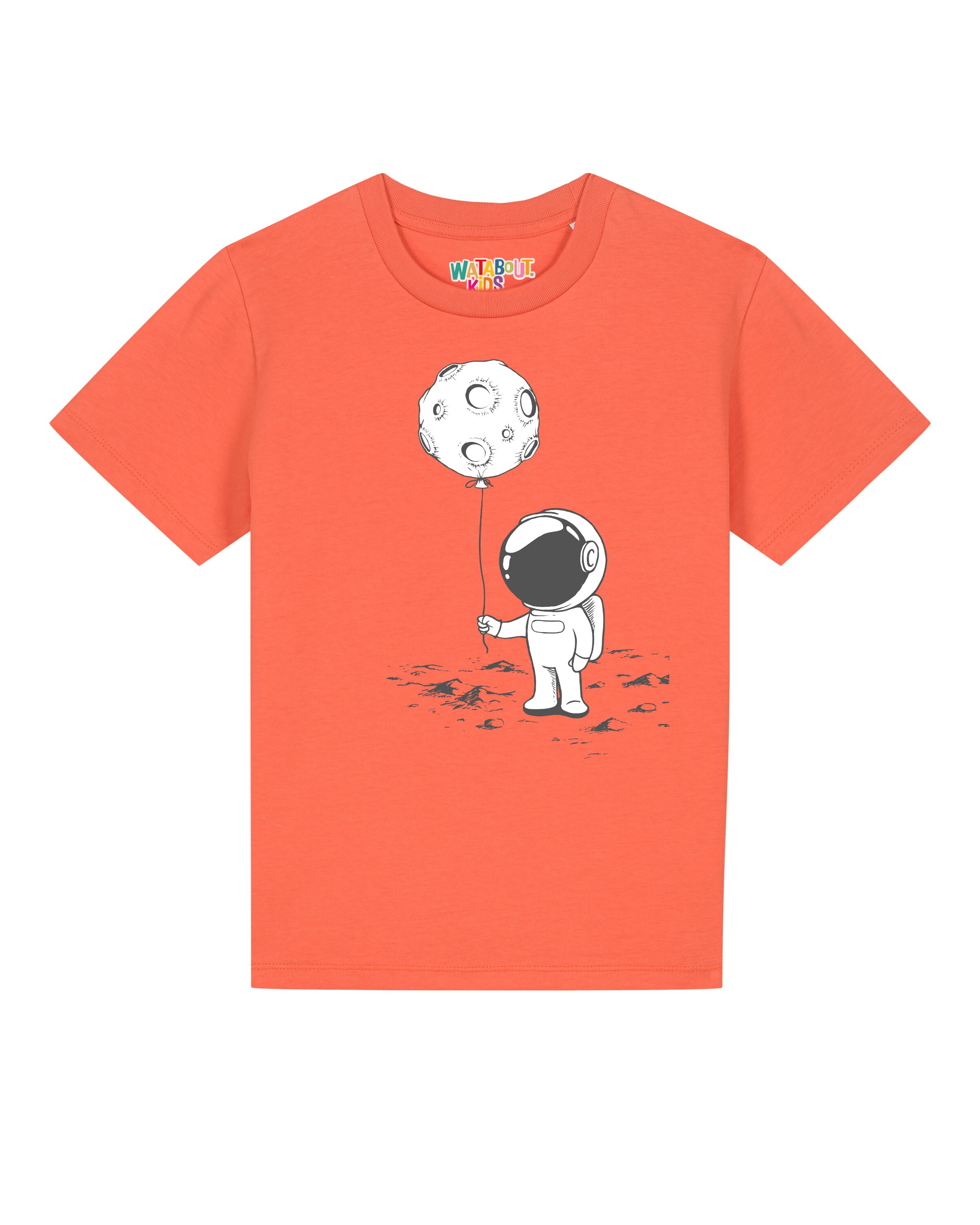 T-Shirt 'Kleiner Astronaut mit Luftballon' watabout.kids en orange : devant