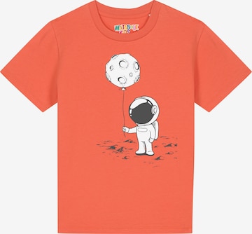 watabout.kids Shirt 'Kleiner Astronaut mit Luftballon' in Orange: front