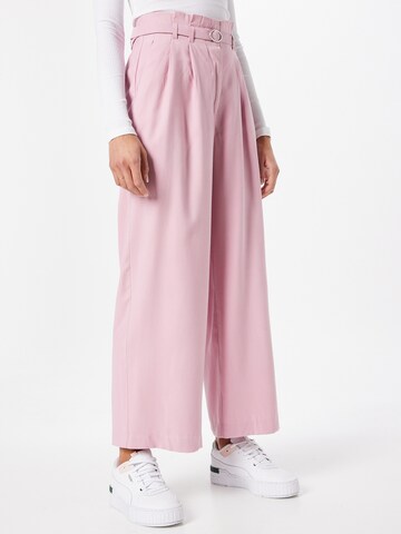 ONLY Wide leg Bandplooibroek 'Payton' in Roze: voorkant