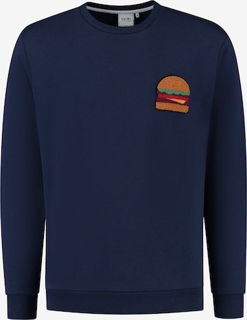Bluză de molton 'Burger' de la Shiwi pe albastru: față